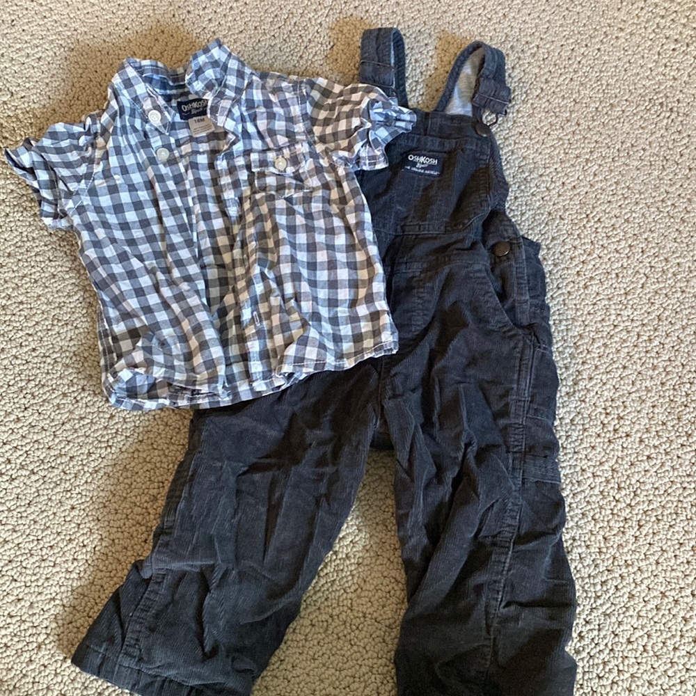 Osh Kosh Bgosh Overalls and Shirt Set